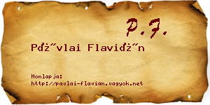 Pávlai Flavián névjegykártya